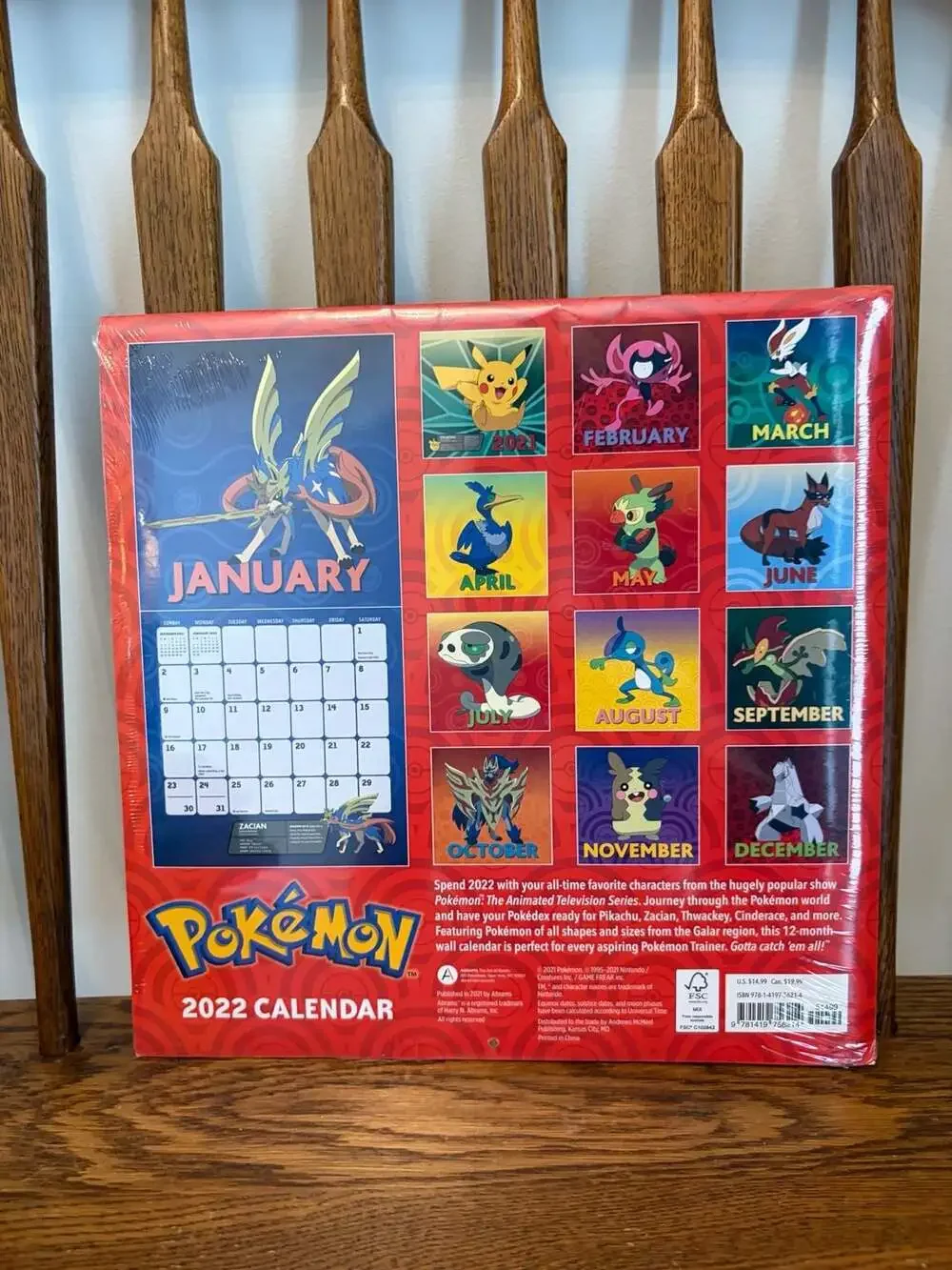 Official Pokemon 2022 Wall Calendar Galar Region